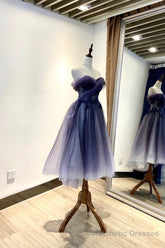 Gradient Tulle Sweetheart Knee Length Prom Dress, Cute Homecoming Dresses